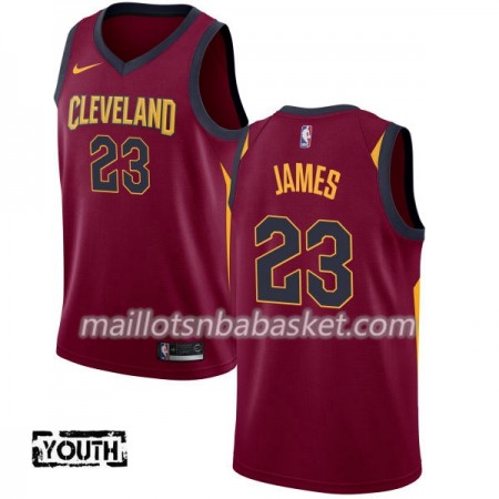 Maillot Enfant Cleveland Cavaliers LeBron James 23 Nike 2017-18 Rouge Swingman